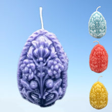 Load image into Gallery viewer, These very ornate, carved beeswax egg candles are sure to delight your guests and add a beautiful touch to Easter centerpieces.  Perfect for Easter gifts!