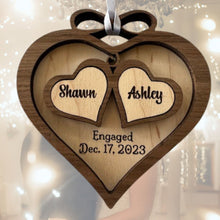 Load image into Gallery viewer, This beautiful Love Ornament can be customized with the couple's names and wedding or engagement date to create a lasting keepsake that will be treasured for years to come.  