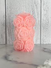 Load image into Gallery viewer, Rose Beeswax Pillar Candle 4 1/4"