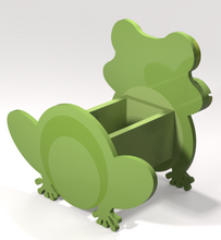 Load image into Gallery viewer, Bring charm to your home with our handmade Frog Planter Box. The perfect gift for animal lovers, this planter will add a touch of whimsy to any room. You can even personalize it with a custom name tag featuring your pet's name (additional $5). Handmade with care, this planter is sure to be a treasured addition to your home. 