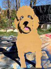 Load image into Gallery viewer, Let this adorable Goldendoodle Planter help welcome guests to your home. Custom dog tags with your dogs name also available. Great gift for the dog lovers in your life!