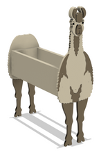 Load image into Gallery viewer, Bring charm to your home with our handmade Llama Planter Box.  The perfect gift for animal lovers, this planter will add a touch of whimsy to any room.  You can even personalize it with a custom name tag featuring your pet's name (additional $5).  Handmade with care, this planter is sure to be a treasured addition to your home.  