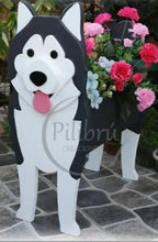Load image into Gallery viewer, Bring some furry love to your home with our charming Malamute Dog Planter.  Not only does it welcome guests with it's adorable design, but you can also add a custom dog tag with your pet's name for an extra personal touch (additional $5).  The perfect gift for dog lovers, this planter is sure to bring a smile to anyone's face.  Get yours now and show your love for man's best friend.