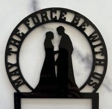 Load image into Gallery viewer, Add a playful twist to your wedding, engagement party, or anniversary with these hilarious cake toppers! Featuring designs like the bride dragging her husband-to-be to the altar—whether he’s fishing, gaming, fixing cars, or even having to be dragged there by force (LOL!) — these toppers are perfect for couples who love to celebrate with humor.