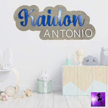 Load image into Gallery viewer, Add a charming, personalized touch to your little one’s space with our Custom Kids Name Signs! Perfect for nurseries, bedrooms, or playrooms, these beautifully crafted name signs bring warmth and personality to any décor.
