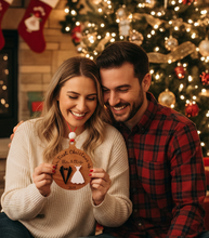 Load image into Gallery viewer, Celebrate your first holiday season as a married couple with a keepsake you'll treasure for years to come! Our Our First Christmas Married Ornament is a sweet way to remember that very special first Christmas together after saying “I do.”
