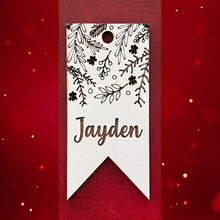 Load image into Gallery viewer, Dress up your holiday decor with these adorable, Personalized Stocking Tags! Perfect for every member of the family - including pets. Check out all the beautiful designs we have to choose from. 