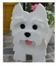 Load image into Gallery viewer, Bring some furry love to your home with our charming Westie Dog Planter. Not only does it welcome guests with it's adorable design, but you can also add a custom dog tag with your pet's name for an extra personal touch (additional $5). The perfect gift for dog lovers, this planter is sure to bring a smile to anyone's face. Get yours now and show your love for man's best friend.