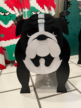 Load image into Gallery viewer, Let this adorable Bulldog Planter help welcome guests to your home.  Custom dog tags with your dogs name also available.  Great gift for the dog lovers in your life!