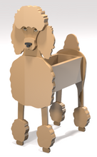 Load image into Gallery viewer, Let this adorable Poodle Dog Planter help welcome guests to your home.  Custom dog tags with your dogs name also available (please message us - adds $5 to cost of planter box).  Great gift for the dog lovers in your life!