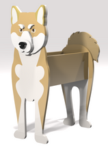 Load image into Gallery viewer, Bring some furry love to your home with our charming Shiba Inu Dog Planter.  Not only does it welcome guests with it's adorable design, but you can also add a custom dog tag with your pet's name for an extra personal touch (additional $5).  The perfect gift for dog lovers, this planter is sure to bring a smile to anyone's face.  Get yours now and show your love for man's best friend.
