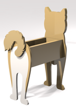 Load image into Gallery viewer, Bring some furry love to your home with our charming Shiba Inu Dog Planter.  Not only does it welcome guests with it's adorable design, but you can also add a custom dog tag with your pet's name for an extra personal touch (additional $5).  The perfect gift for dog lovers, this planter is sure to bring a smile to anyone's face.  Get yours now and show your love for man's best friend.