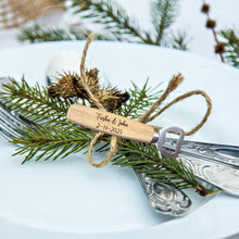 Load image into Gallery viewer, These bottle openers make the perfect wedding, engagement, or bridal shower favor, customized with the couple’s names and special date to create a lasting keepsake. Whether you're celebrating love or looking for a thoughtful gift, these personalized openers are a charming and practical choice.