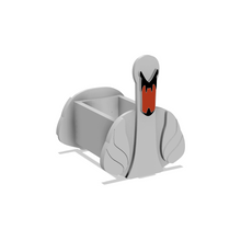 Load image into Gallery viewer, Bring charm to your home with our handmade Swan Planter Box.  The perfect gift for animal lovers, this planter will add a touch of whimsy to any room.  You can even personalize it with a custom name tag featuring your pet's name (additional $5).  Handmade with care, this planter is sure to be a treasured addition to your home.  