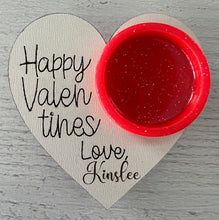 Load image into Gallery viewer, These delightful, Personalized Valentine's Day Card Playdoh Holders – the perfect way to spread love and creativity among your child's classmates! Make this Valentine's Day extra special with these charming and unique card holders that not only showcase your child's thoughtfulness but also provide a fun and interactive experience.