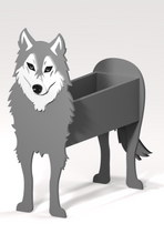 Load image into Gallery viewer, Bring charm to your home with our handmade Wolf Planter Box. The perfect gift for animal lovers, this planter will add a touch of whimsy to any room. You can even personalize it with a custom name tag featuring your pet's name (additional $5). Handmade with care, this planter is sure to be a treasured addition to your home