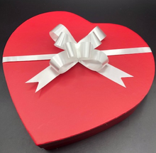 Load image into Gallery viewer, Unique Valentines Day Gift in red, heart shaped gift box. Set includes 1 Lavender Body Butter, 1 Lavender Lotion Bar, 1 Lavender Bath Bomb, 1 Lavender or Rose Geranium scented Heart Shaped Goat's Milk Soap & 2 Beeswax Red Rose Ball Candles. Perfect for Valentines Day Gifts!