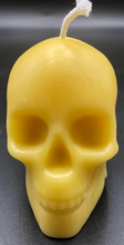 Load image into Gallery viewer, For that special goth or skull lover in your life, treat them to this gothic, creepy Valentines Day Gift Box Trio.  Set includes 1 Bleeding Skull and Bones Candle, 1 votive sized Skull Beeswax Candle and one Honey Lotion Bar all packaged up in a set of red stacked boxes and tied with a ribbon.