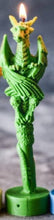 Load image into Gallery viewer, Amazingly detailed Dragon Pillar Beeswax Candle.  This beautiful dragon wrapped around the taper, wings folded awaiting its prey.  Just like the majestic dragons from Game of Thrones, these ancient, legendary creatures will guard over your castle with their fearsome & protective serpentine nature.  The perfect addition to any gothic setting or as a gift for lovers of all things magical & mysterious.