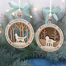 Load image into Gallery viewer, Share the love for our furry friends with these beautiful dog ornaments!  250 Breeds available.  Send us the name you'd like personalized on it & we'll add it to your ornament.