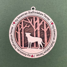 Load image into Gallery viewer, Share the love for our furry friends with these beautiful dog ornaments!  250 Breeds available.  Send us the name you'd like personalized on it & we'll add it to your ornament.