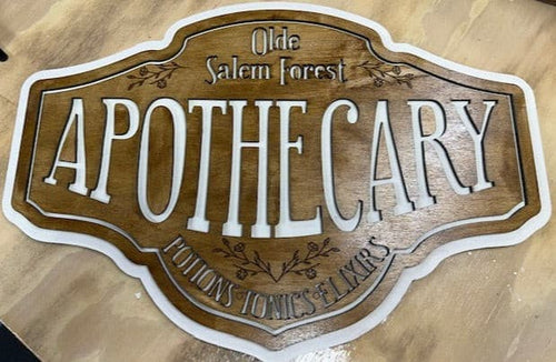 Apothecary Sign that's customizable!  Add your business name or other wording at the top to make it your own.  Please email, call or text us for customization options & to review your design ideas.