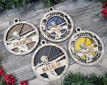 Load image into Gallery viewer, Celebrate your favorite athletes & amazing kids with these Sports & Activities Ornaments!  Personalize with your child's name &/or number.  A fantastic gift for any parent to celebrate their child's achievements.