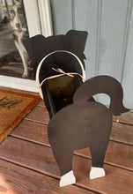 Load image into Gallery viewer, Let this adorable Australian Shepherd Dog Planter help welcome guests to your home.  Custom dog tags with your dogs name also available (please message us - adds $5 to cost of planter box).  Great gift for the dog lovers in your life!