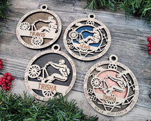 Load image into Gallery viewer, Celebrate your favorite athletes & amazing kids with these Sports & Activities Ornaments!  Personalize with your child's name &/or number.  A fantastic gift for any parent to celebrate their child's achievements.