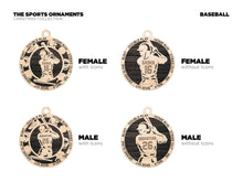 Load image into Gallery viewer, Celebrate your favorite athletes & amazing kids with these Sports & Activities Ornaments!  Personalize with your child's name &/or number.  A fantastic gift for any parent to celebrate their child's achievements.