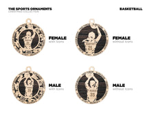 Load image into Gallery viewer, Celebrate your favorite athletes with these amazing Sports Ornaments!  Personalize with your athlete's name &/or number.  A fantastic gift for any parent to celebrate their child's achievements.