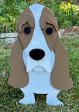 Load image into Gallery viewer, Let this adorable Basset Hound Planter help welcome guests to your home.  Custom dog tags with your dogs name also available (please message us - adds $5 to cost of planter box).  Great gift for the dog lovers in your life!