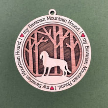 Load image into Gallery viewer, Share the love for our furry friends with these beautiful dog ornaments!  250 Breeds available.  Send us the name you'd like personalized on it & we'll add it to your ornament.