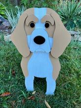 Load image into Gallery viewer, Let this adorable Beagle Dog Planter help welcome guests to your home.  Custom dog tags with your dogs name also available (please message us - adds $5 to cost of planter box).  Great gift for the dog lovers in your life!