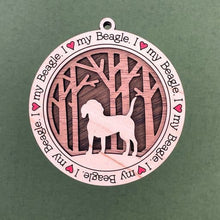 Load image into Gallery viewer, Share the love for our furry friends with these beautiful dog ornaments!  250 Breeds available.  Send us the name you'd like personalized on it & we'll add it to your ornament.