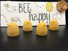 Load image into Gallery viewer, 2" Beehive all natural beeswax candle with bee on the side. Handmade in the USA.