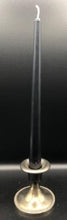 Load image into Gallery viewer, Light up your Halloween decor with these Black Taper Candles made of all-natural beeswax. Taper candles just add that special effect to any centerpiece. That magical glow of the firelight warms the room and takes your decorating to the next level while adding a bit of height without blocking your view. Also fantastic for Halloween wedding decor. Imagine a candelabra with a set of black tapers setting your Halloween decor alight!