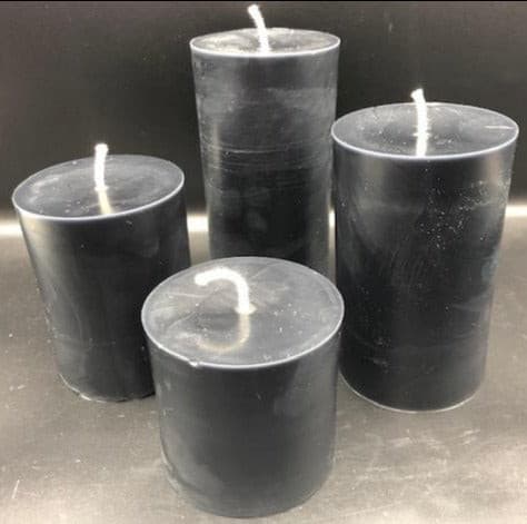 These beautiful Black Beeswax Pillar Candles make a striking addition to any centerpiece or mantle display.  They're also perfect for Halloween decorating.  These long burning candles will light up your space for many hours with their amazingly bright glow.    Available in 3 sizes: