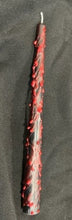 Load image into Gallery viewer, Add that extra bit of creepy to your Halloween decor with these 10" Bloody Black Taper Beeswax Candles.  Drops & smears of blood decorate the outside of these incredible tapers.  Perfect for your Halloween party!