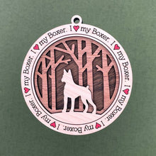Load image into Gallery viewer, Share the love for our furry friends with these beautiful dog ornaments!  250 Breeds available.  Send us the name you'd like personalized on it & we'll add it to your ornament.