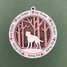 Load image into Gallery viewer, Share the love for our furry friends with these beautiful dog ornaments!  250 Breeds available.  Send us the name you'd like personalized on it & we'll add it to your ornament.