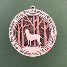 Load image into Gallery viewer, Share the love for our furry friends with these beautiful dog ornaments!  250 Breeds available.  Send us the name you'd like personalized on it & we'll add it to your ornament.