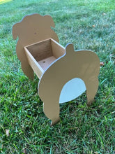 Load image into Gallery viewer, Let this adorable Bulldog Planter help welcome guests to your home.  Custom dog tags with your dogs name also available (please message us - adds $5 to cost of planter box).  Great gift for the dog lovers in your life!