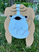 Load image into Gallery viewer, Let this adorable Bulldog Planter help welcome guests to your home.  Custom dog tags with your dogs name also available (please message us - adds $5 to cost of planter box).  Great gift for the dog lovers in your life!
