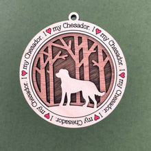 Load image into Gallery viewer, Share the love for our furry friends with these beautiful dog ornaments!  250 Breeds available.  Send us the name you'd like personalized on it & we'll add it to your ornament.