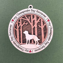 Load image into Gallery viewer, Share the love for our furry friends with these beautiful dog ornaments!  250 Breeds available.  Send us the name you'd like personalized on it & we'll add it to your ornament.