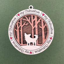 Load image into Gallery viewer, Share the love for our furry friends with these beautiful dog ornaments!  250 Breeds available.  Send us the name you'd like personalized on it & we'll add it to your ornament.