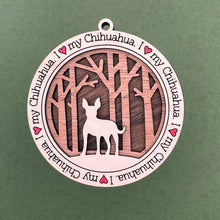 Load image into Gallery viewer, Share the love for our furry friends with these beautiful dog ornaments!  250 Breeds available.  Send us the name you'd like personalized on it & we'll add it to your ornament.
