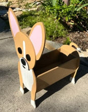 Load image into Gallery viewer, Let this adorable Chihuahua Dog Planter help welcome guests to your home.  Custom dog tags with your dogs name also available (please message us - adds $5 to cost of planter box).  Great gift for the dog lovers in your life!