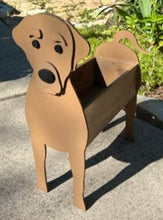 Load image into Gallery viewer, Let this adorable Black, Chocolate or Yellow Labrador Dog Planter box help welcome guests to your home.  Custom dog tags with your dogs name also available (please message us - adds $5 to cost of planter box).  Great gift for the dog lovers in your life!